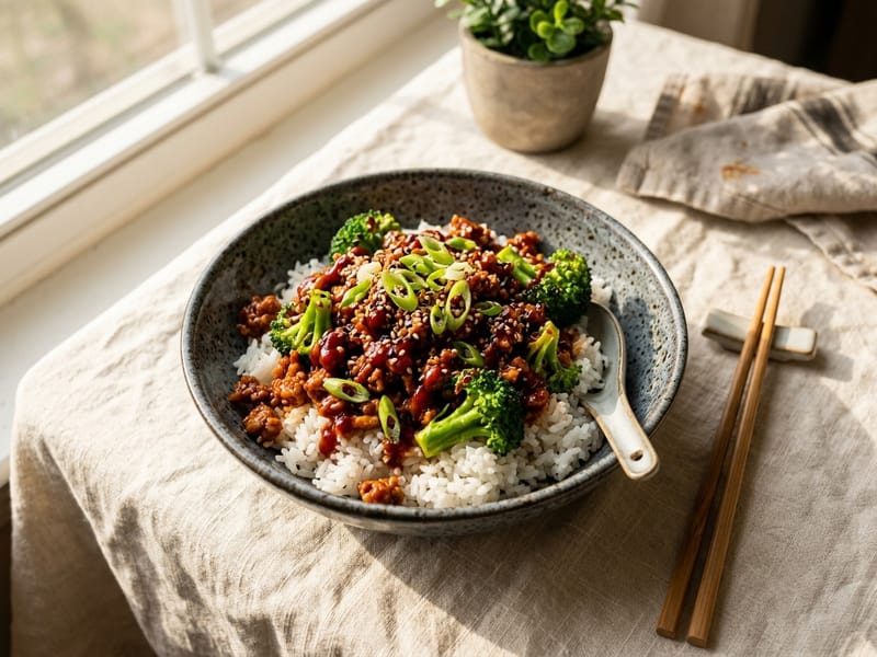Gochujang Turkey and Broccoli Bowls