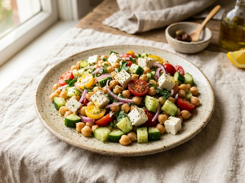Greek Chickpea And Feta Salad