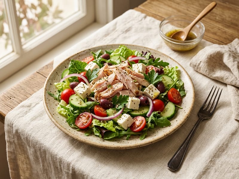 Greek Feta And Turkey Salad