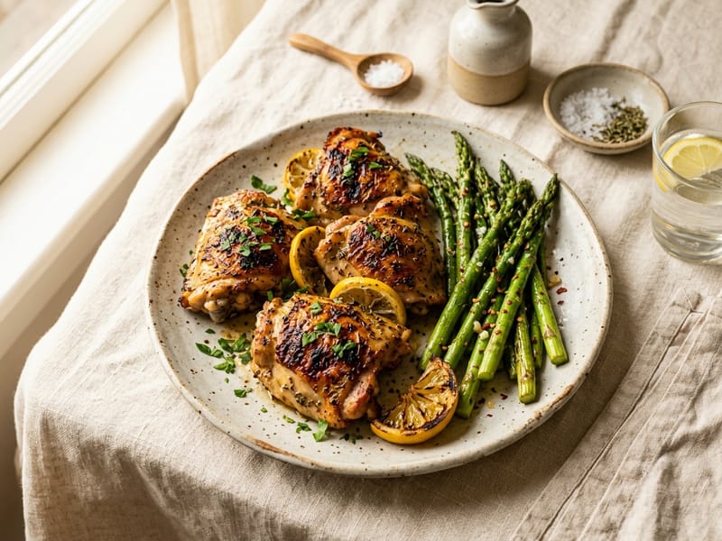 Greek Lemon Herb Chicken Thighs
