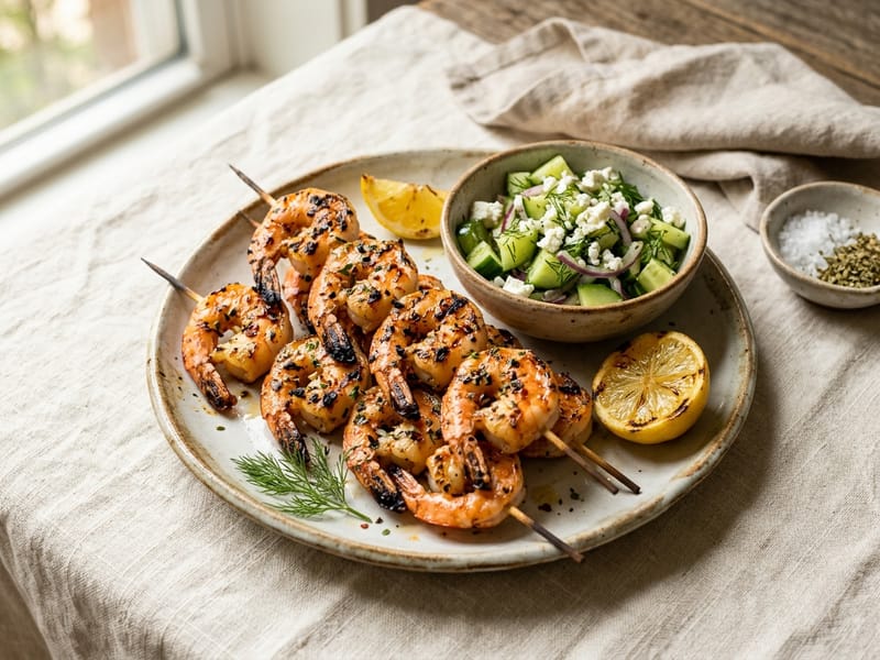Greek Style Shrimp Skewers