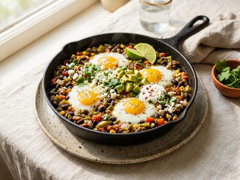 Green Chili and Black Bean Breakfast Skillet