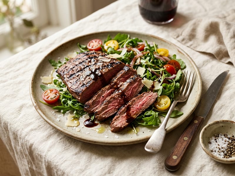 Grilled Flank Steak And Arugula Salad