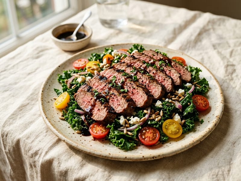 Grilled Flank Steak And Kale Salad