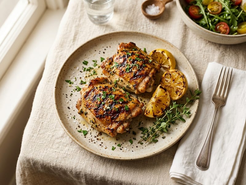 Grilled Lemon Herb Chicken Thighs