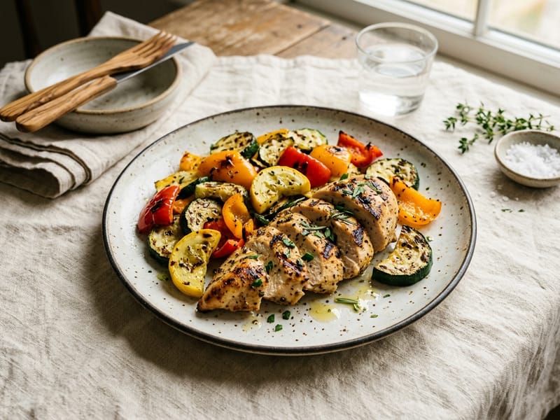 Grilled Lemon-Herb Chicken & Vegetables