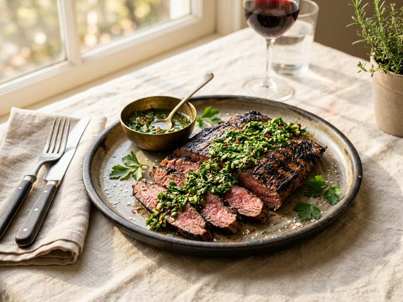 Grilled Steak with Chimichurri