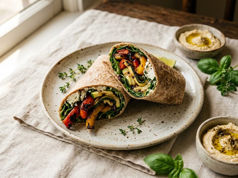 Grilled Veggie & Goat Cheese Wrap