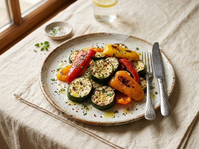 Grilled Zucchini And Bell Pepper Medley