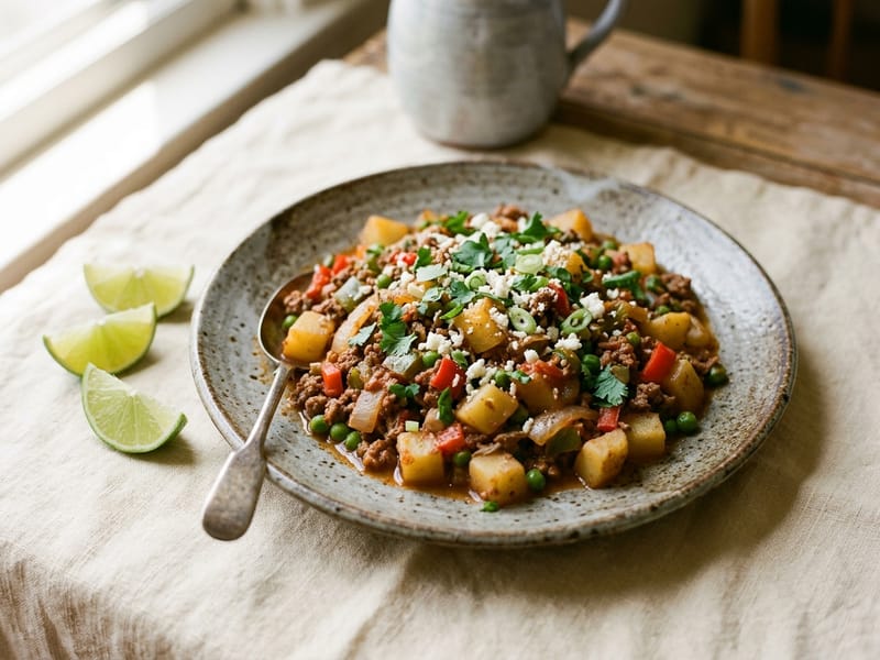Ground Beef And Potato Picadillo