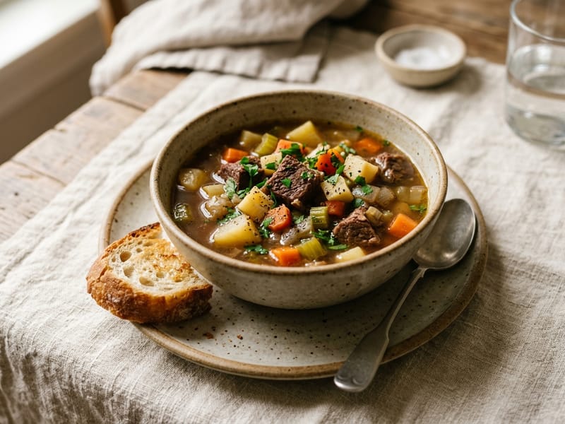 Hearty Beef and Root Vegetable Soup