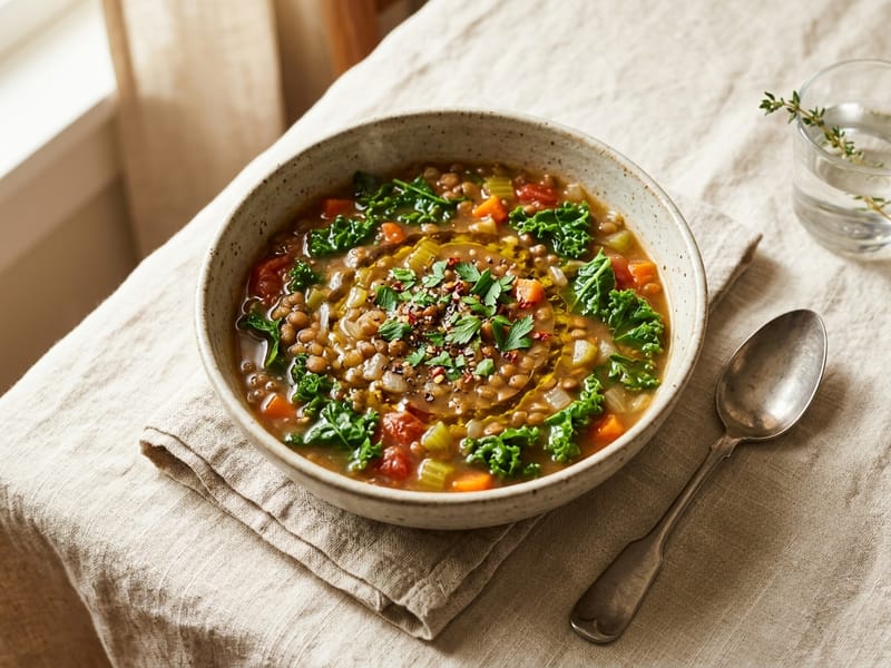 Hearty Lentil And Kale Soup