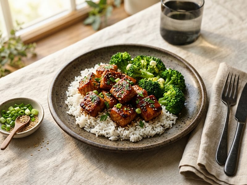 Honey Garlic Salmon Bites