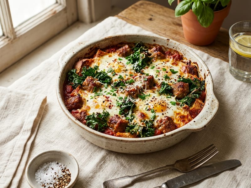 Italian Sausage And Kale Brunch Bake