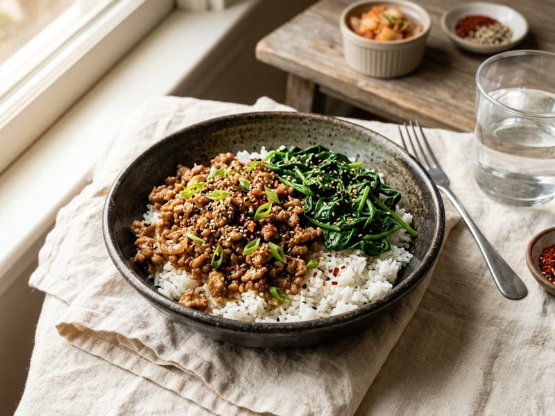 Korean Style Ground Turkey And Rice Bowls