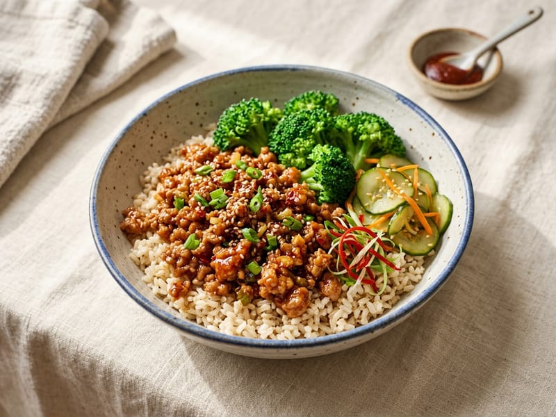 Korean Style Ground Turkey Bowl