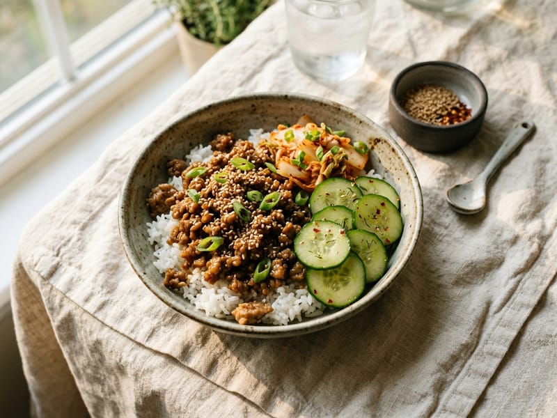Korean Style Ground Turkey Bowls