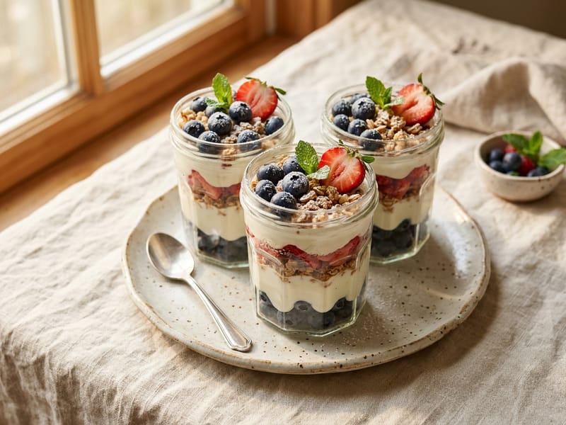 Layered Berry Cream Parfait