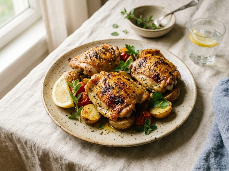 Lemon Oregano Chicken Thighs