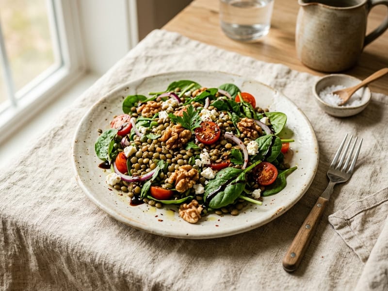 Lentil and Spinach Superfood Salad