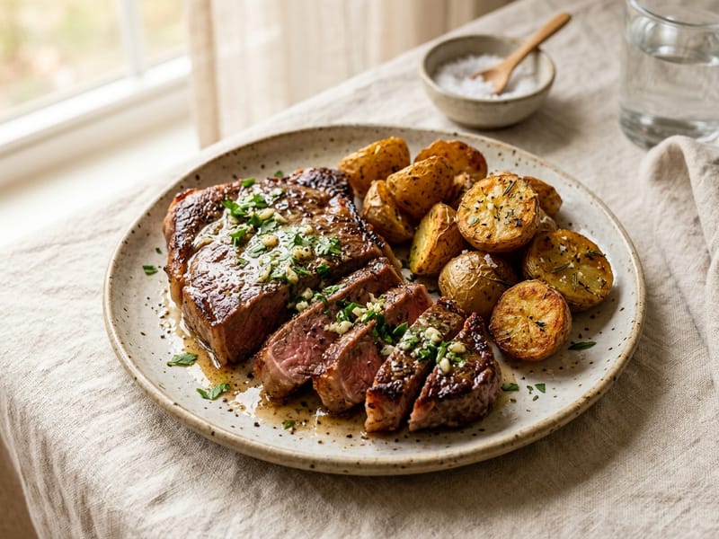 Loaded Garlic Butter Sirloin And Potato