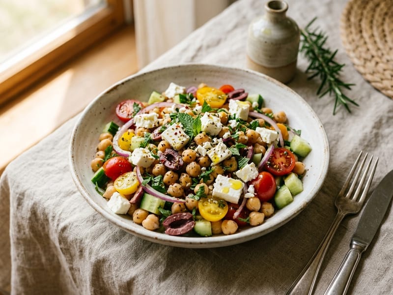 Mediterranean Chickpea and Feta Salad