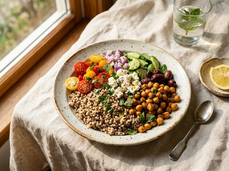 Mediterranean Chickpea and Quinoa Bowls