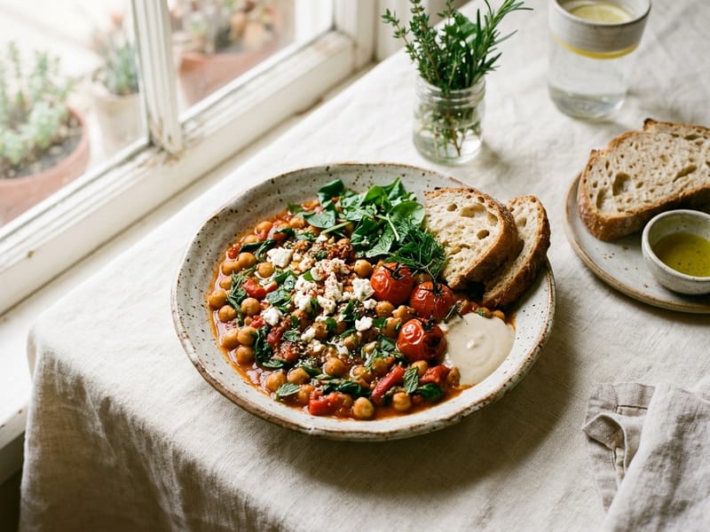 Mediterranean Chickpea Breakfast Skillet