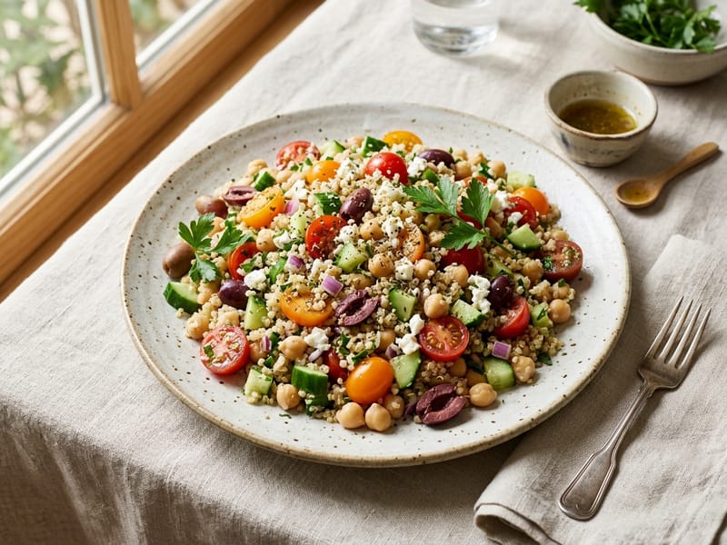 Mediterranean Chickpea Quinoa Salad