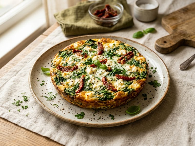 Mediterranean Egg White And Spinach Bake