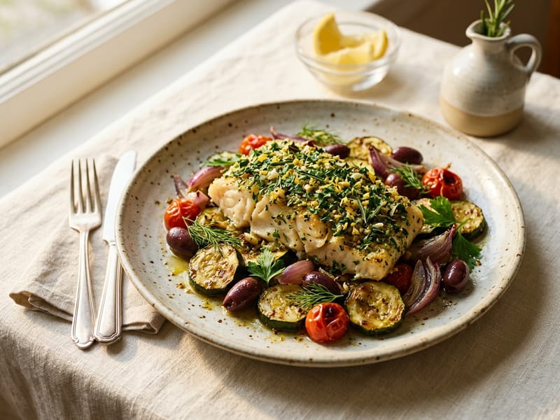 Mediterranean Herb Roasted Cod
