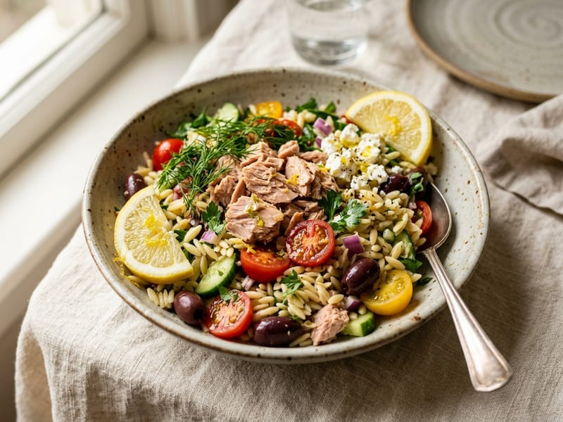 Mediterranean Tuna And Orzo Bowl