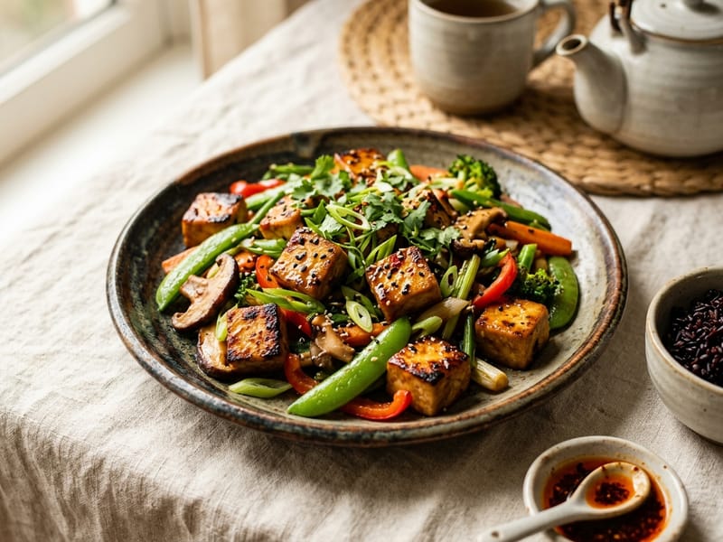 Miso Ginger Tofu Stir Fry
