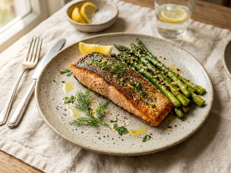 Pan Seared Salmon with Asparagus