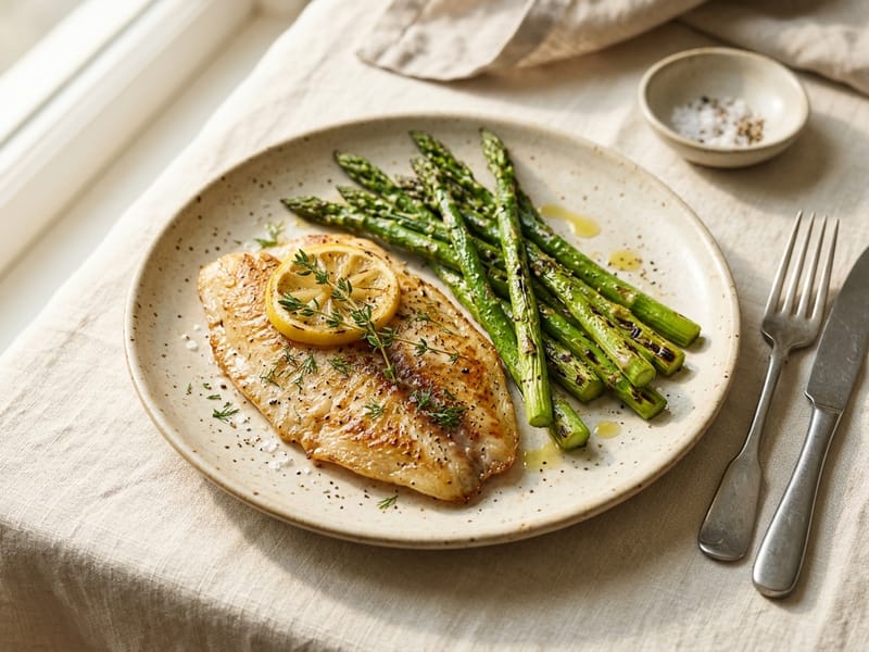 Pan Seared Tilapia with Asparagus