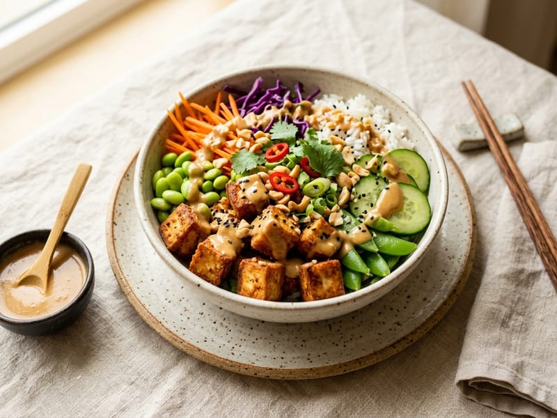 Peanut Tofu Bowls