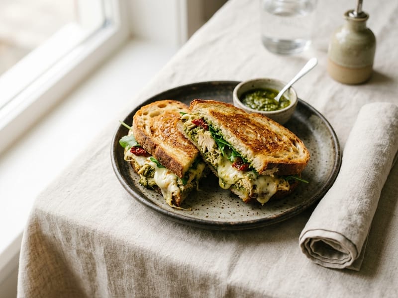 Pesto Chicken Sourdough Melt