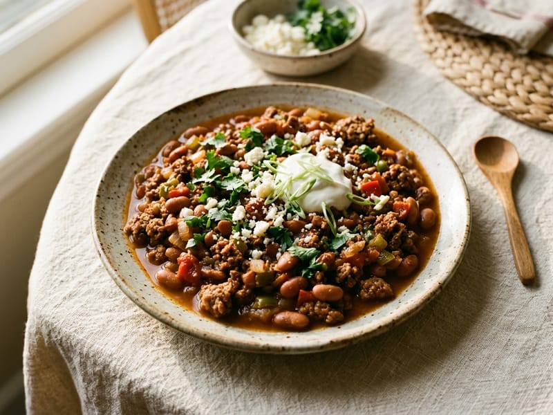 Pinto Bean And Chorizo Style Skillet
