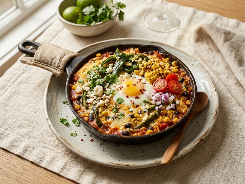 Poblano And Corn Skillet Bake