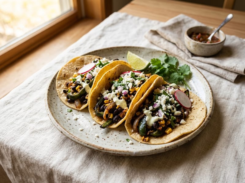 Poblano And Corn Skillet Tacos