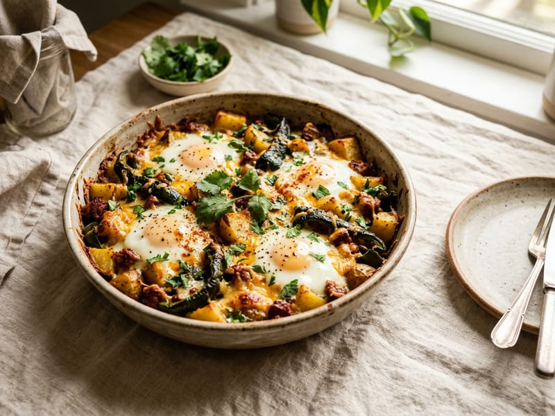 Potato And Poblano Breakfast Bake