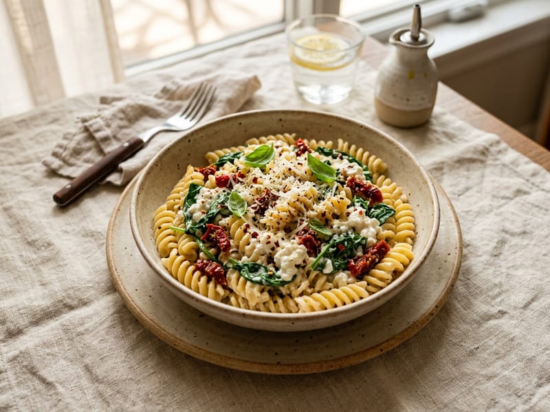 Protein Loaded Cottage Cheese Pasta