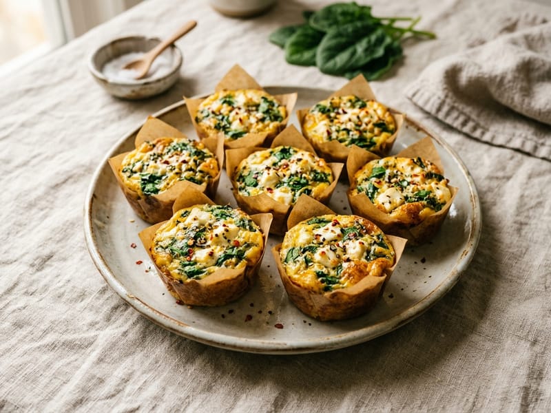 Protein Packed Spinach Egg Muffins