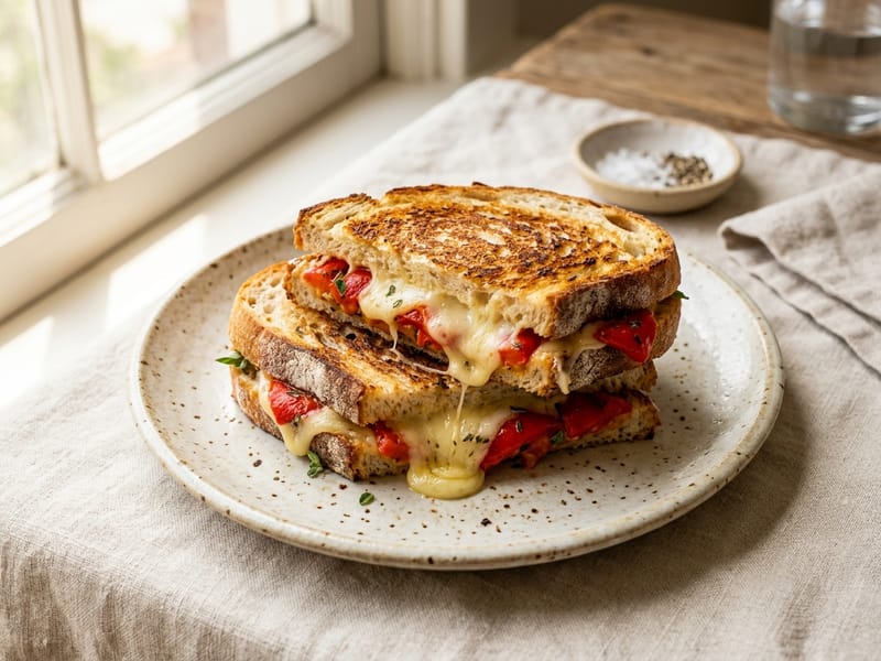 Provolone and Roasted Red Pepper Melt