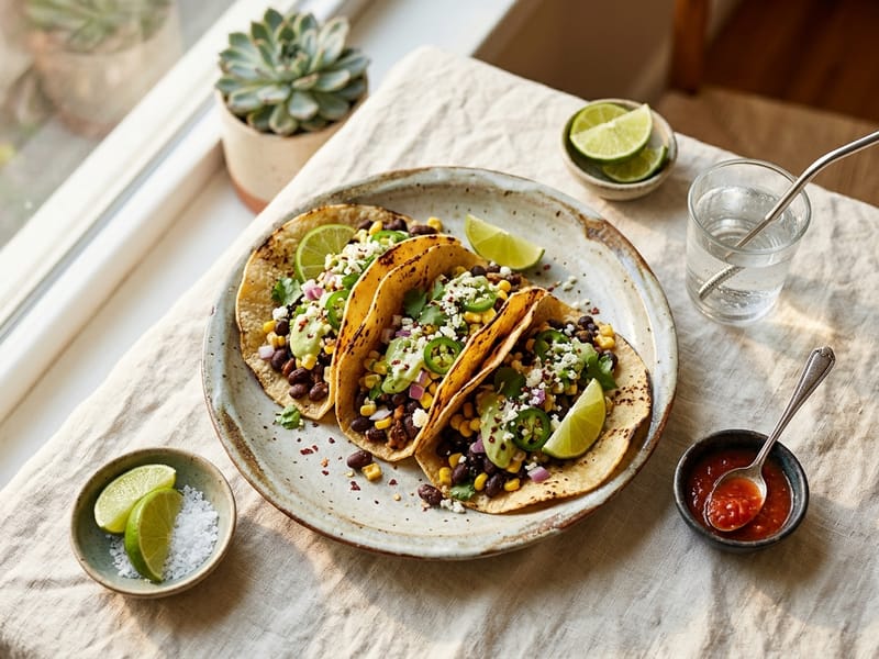 Quick Black Bean And Corn Tacos