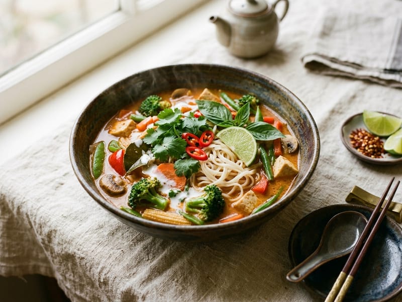 Red Curry Vegetable Noodle Soup