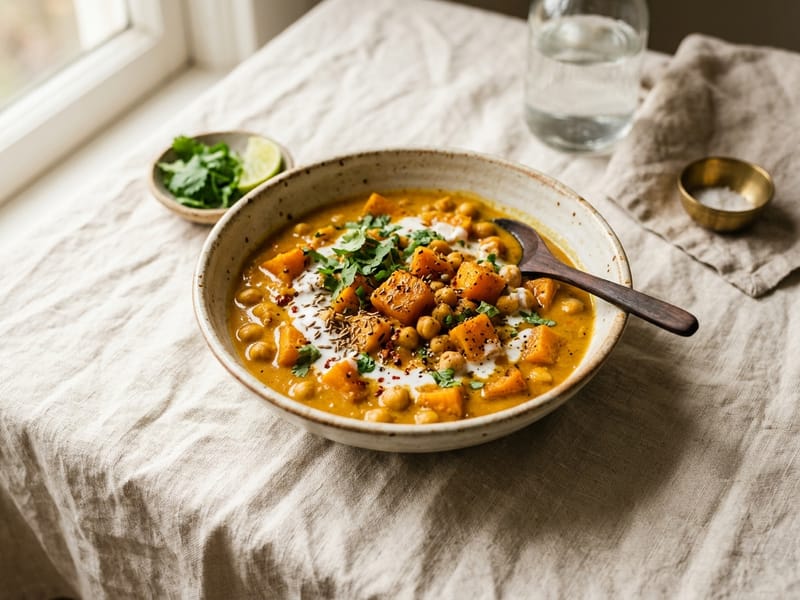 Roasted Butternut Squash And Chickpea Curry