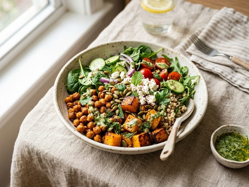 Roasted Butternut Squash and Chickpea Power Bowl