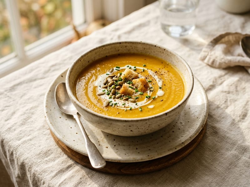 Roasted Butternut Squash And Ginger Soup