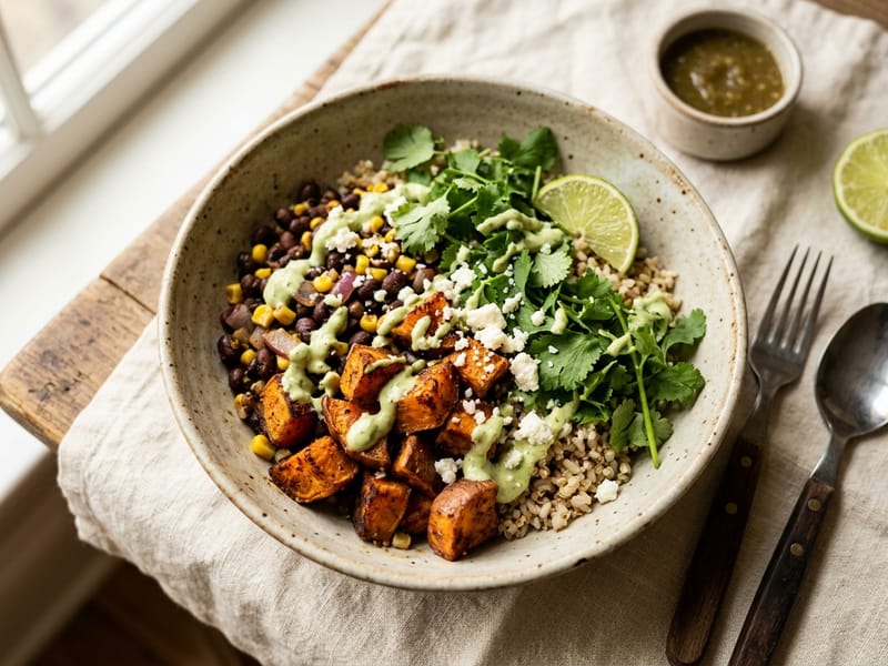Roasted Sweet Potato and Black Bean Bowl